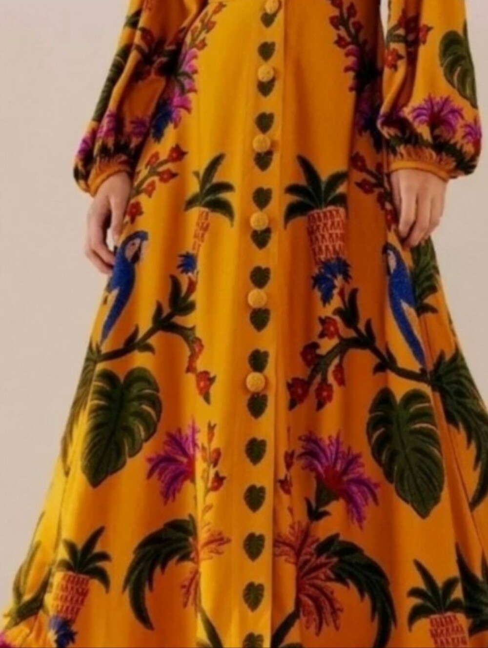 NWT FARM RIO | $285 Yellow Tropical Tapestry Maxi Dress - Picture 5 of 12